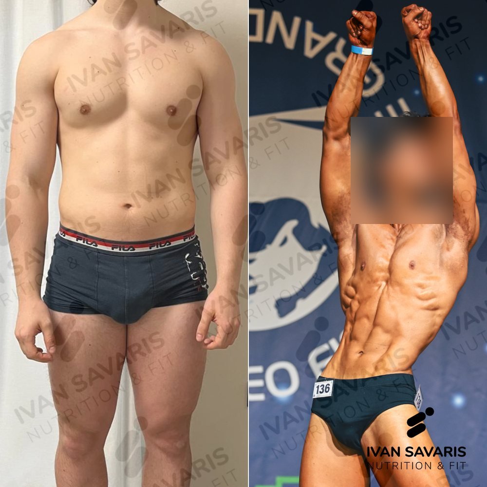 Prima e dopo di un percorso nutrizionale e allenamento seguito in Areté