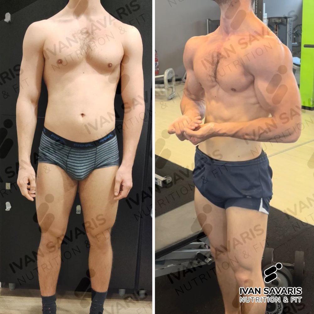 Prima e dopo di un percorso nutrizionale e allenamento seguito in Areté